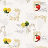 Jeil Special 9299-1 Elma Limon Desenli Mutfak Duvar Kağıdı